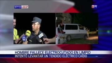 Falleció intentando alzar un tendido eléctrico caído