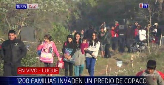 Alrededor de 1.200 familias invaden predio de Copaco en Luque